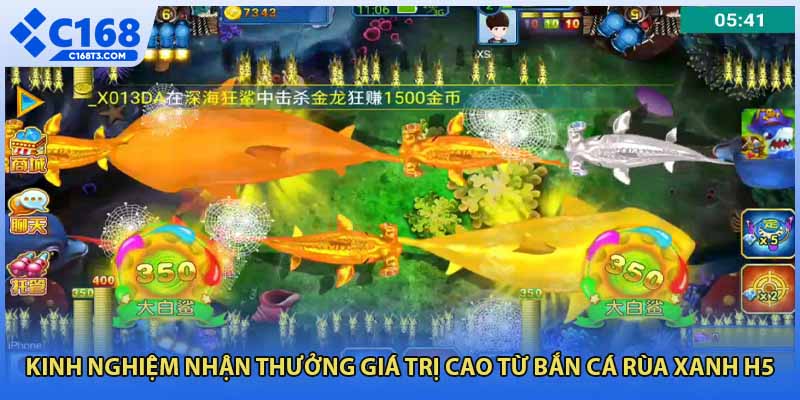 Kinh nghiệm nhận thưởng giá trị cao từ bắn cá rùa xanh H5